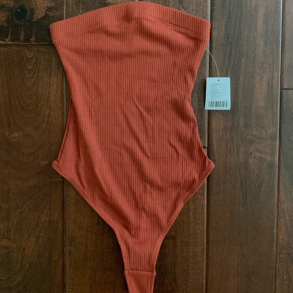 Urban outfitters orange strapless bodysuit